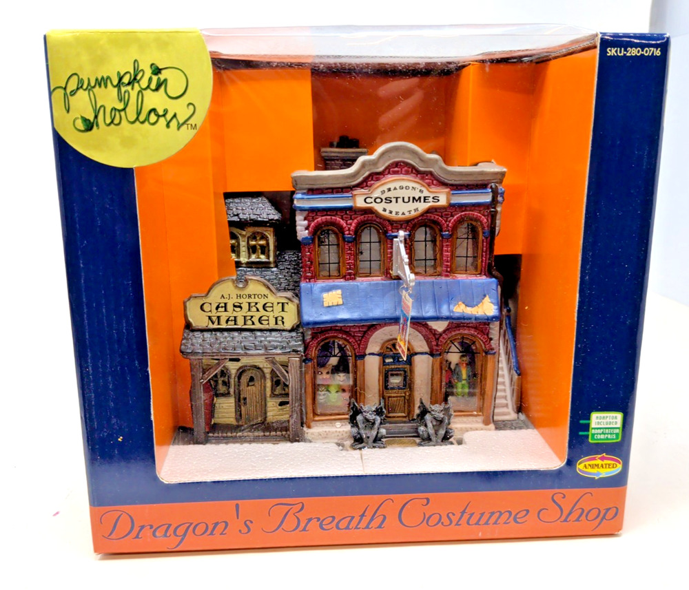 NEW Lemax Spooky Town Dragon's Breath Costume Shop 05468A Retired 2000 Lighted